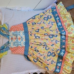 COPY - Wildflower no.12 floral dress polka-dot ties in back.